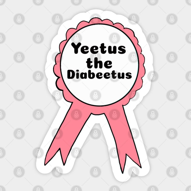 Yeetus the Diabeetus Ribbon - Salmon Sticker by CatGirl101